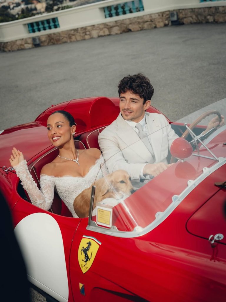 Charles Leclerc se casa en Mónaco: el elegante vestido de alta costura de Alexandra Saint Mleux firmado por Paolo Sebastian a day we’ll forever remember. 🤍 part one is done and part 2 will be next year with all of our c